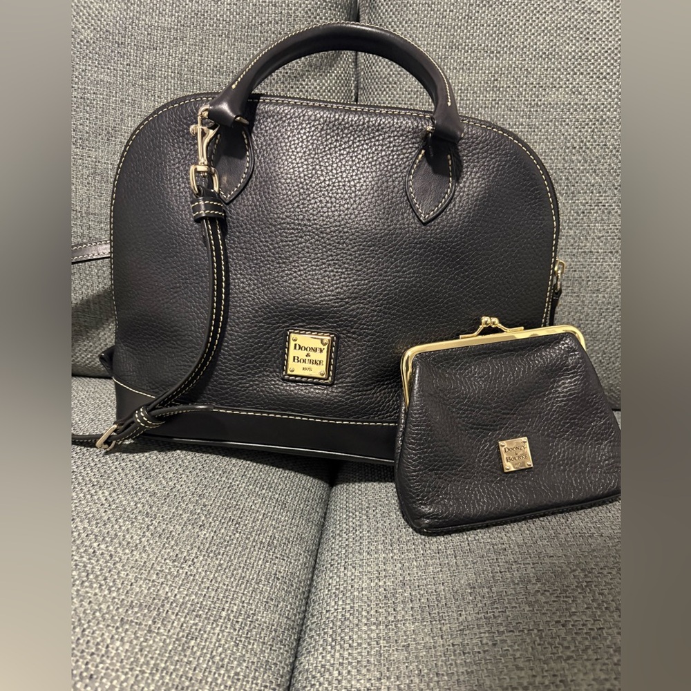 Dooney & Bourke Pebble Grain Zip Satchel with coin purse
